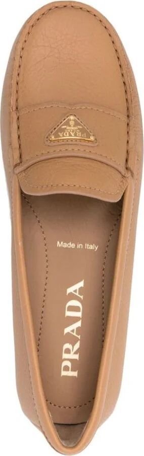 Prada Triangle-Logo Leather Driving Loafers - Image 4