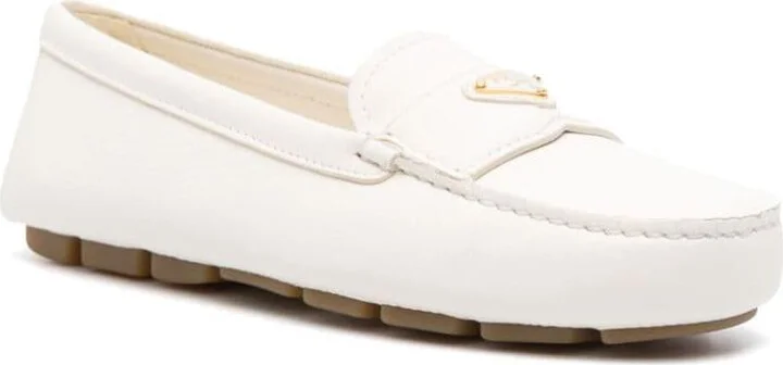 Prada Triangle-Logo Leather Loafers - Image 2