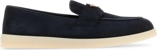 Prada Triangle-Logo Moccasins