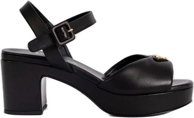 Prada Triangle-Logo Padded Sandals