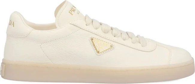 Prada Triangle Logo Plaque Low-Top Sneakers