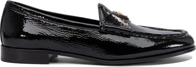Prada Triangle-Logo Round-Toe Loafers