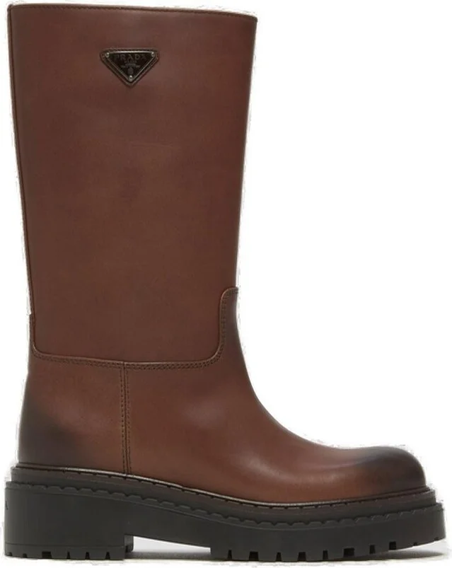 Prada Triangle-Logo Slip-On Boots