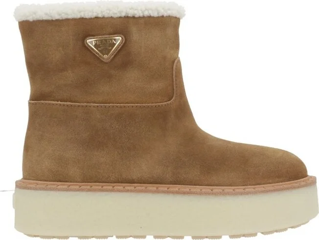 Prada Triangle-Logo Slip-On Boots