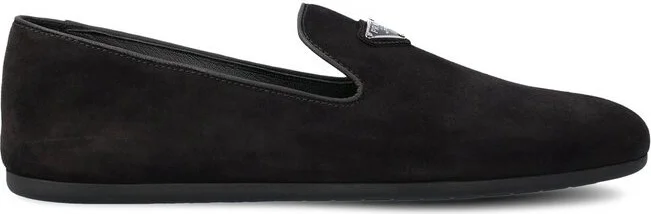 Prada Triangle-Logo Slip-On Loafers