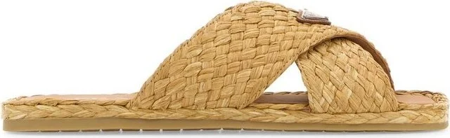 Prada Triangle-Logo Slip-On Sandals
