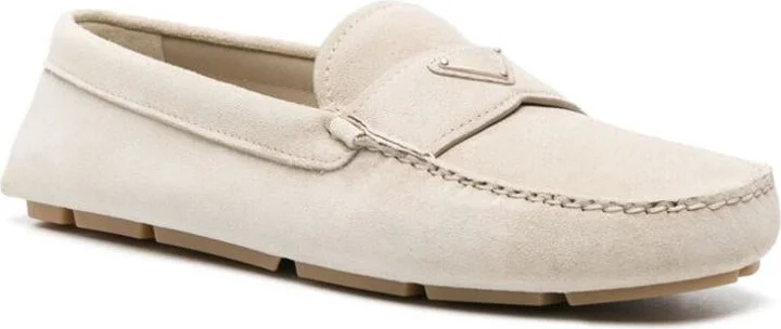 Prada Triangle-Logo Suede Loafers - Image 2