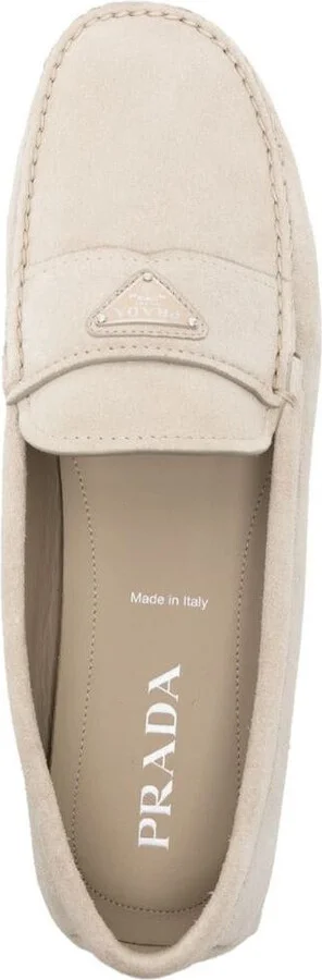 Prada Triangle-Logo Suede Loafers - Image 4