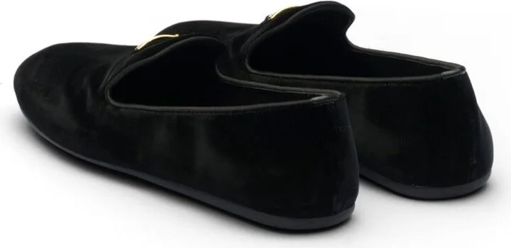 Prada Triangle-Logo Velvet Loafers - Image 3