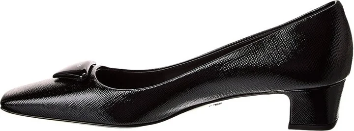 Prada Triangle Saffiano Patent Pump - Image 2