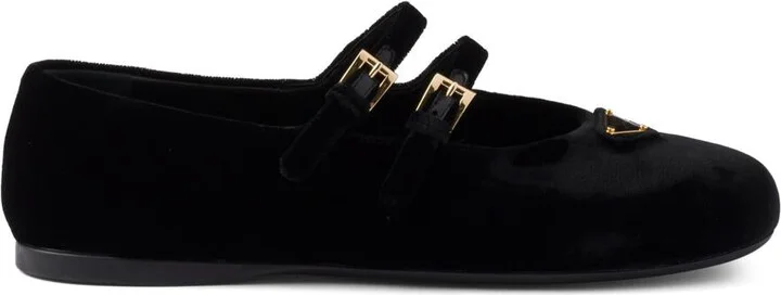 Prada Velvet-Finish Ballerina Shoes