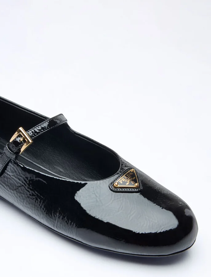 Prada Vernice Ballerina Flats - Woman Flats Black Eu - 39 - Image 2