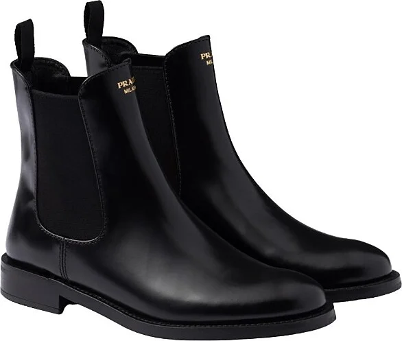 Prada Women's Brushed Leather Ankle Boots