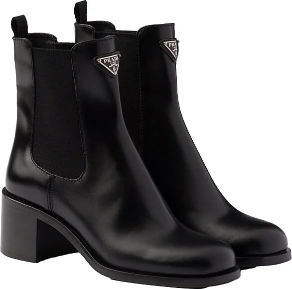 Prada Women's Brushed Leather Booties