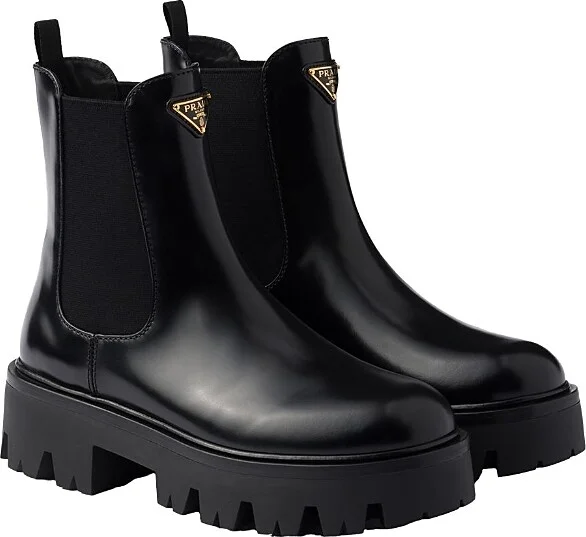 Prada Women's Brushed Leather Booties