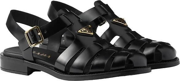 Prada Women's Brushed Leather Fisherman Sandals