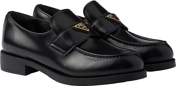 Prada Women's Brushed Leather Loafers