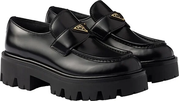 Prada Women's Brushed Leather Loafers