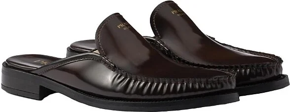 Prada Women's Brushed Leather Mules