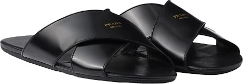 Prada Women's Brushed Leather Slides