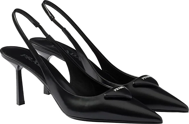 Prada Women's Brushed Leather Slingback Pumps