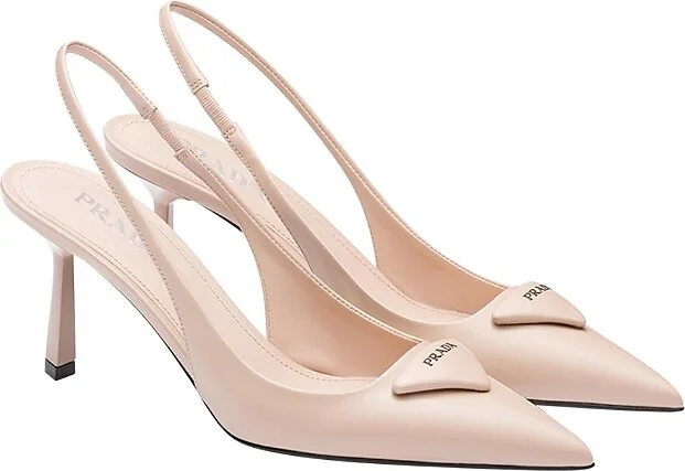 Prada Women's Brushed Leather Slingback Pumps