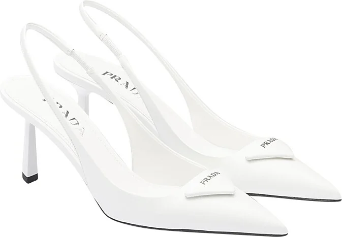 Prada Women's Brushed Leather Slingback Pumps