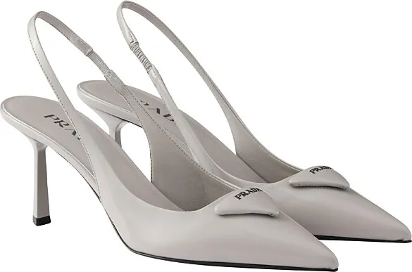 Prada Women's Brushed Leather Slingback Pumps
