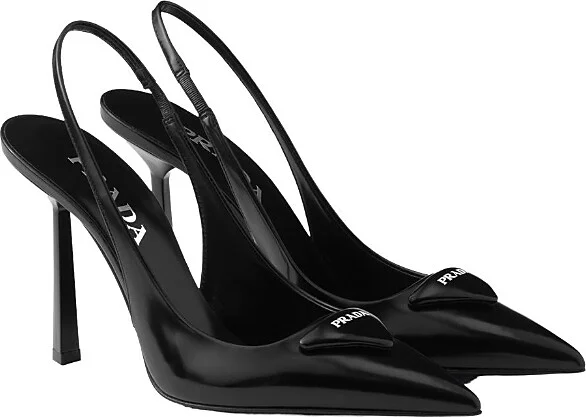 Prada Women's Brushed Leather Slingback Pumps