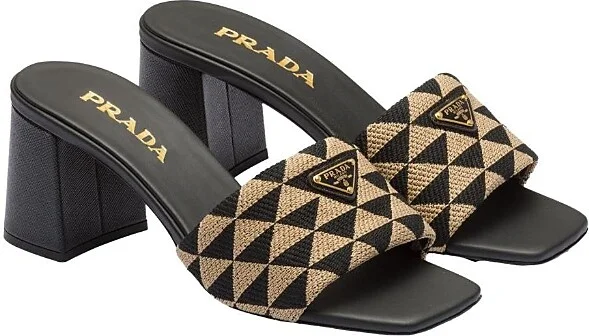 Prada Women's Embroidered Fabric Sandals