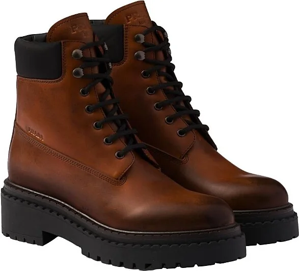 Prada Women's Leather and Re-Nylon Booties