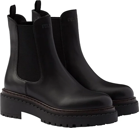 Prada Women's Leather Chelsea Boots