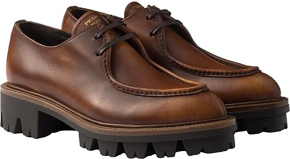 Prada Women's Leather Lace-Up Shoes