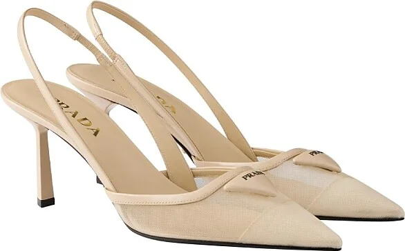 Prada Women's Mesh Fabric Slingback Pumps