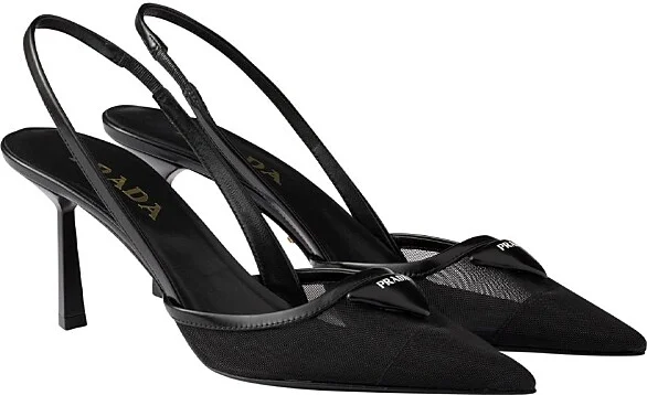 Prada Women's Mesh Fabric Slingback Pumps
