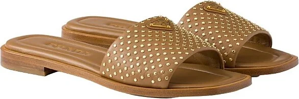 Prada Women's Nappa Leather Slides with Studs