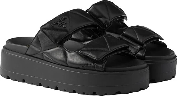 Prada Women's Padded Nappa Leather Slides