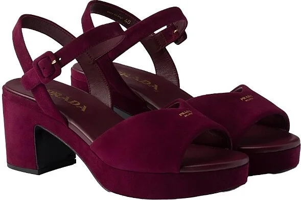 Prada Women's Padded Suede Sandals