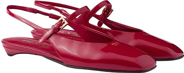 Prada Women's Patent Leather Slingback Ballerinas