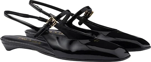 Prada Women's Patent Leather Slingback Ballerinas