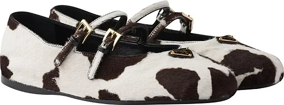 Prada Women's Printed Leather Ballerinas
