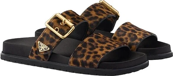 Prada Women's Printed Leather Slides