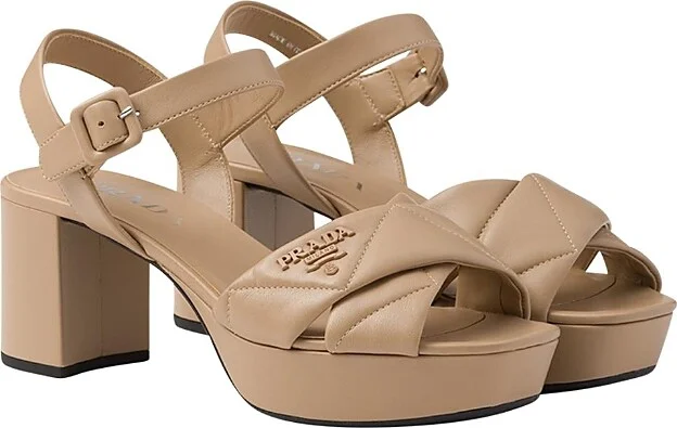 Prada Women's Quilted Nappa Leather Platform Sandals