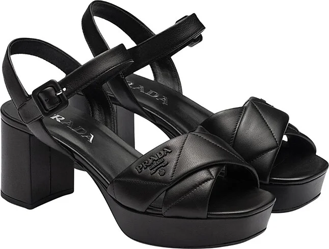 Prada Women's Quilted Nappa Leather Platform Sandals