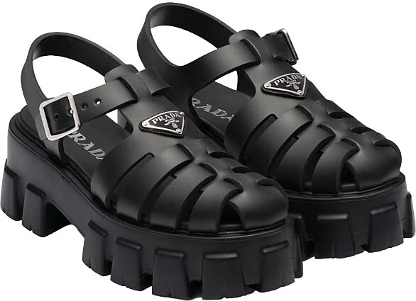Prada Women's Rubber Monolith Sandals