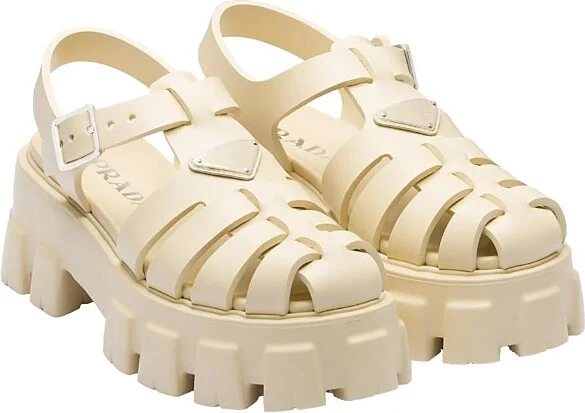 Prada Women's Rubber Monolith Sandals