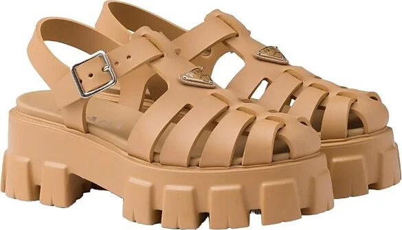 Prada Women's Rubber Monolith Sandals