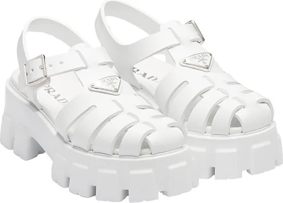 Prada Women's Rubber Monolith Sandals