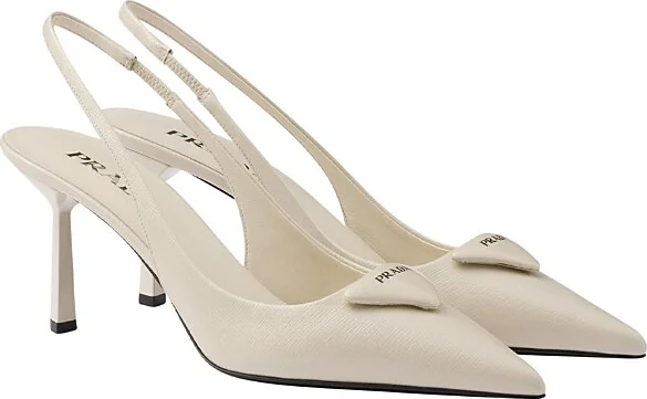 Prada Women's Saffiano Patent Leather Slingback Pumps