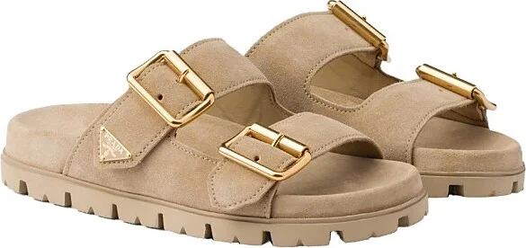 Prada Women's Suede Strap Slides